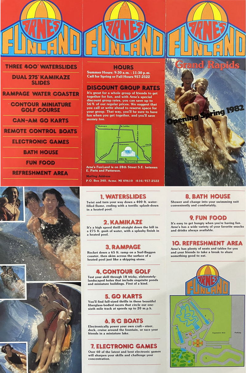Splash Family Waterpark (Arnes Funland) - Vintage Brochure